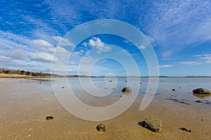 Peaceful afternoon at Dunalley Beach, Frederic Henry Bay, east c photo