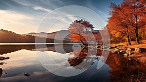 Peaceful Autumn Lake: Dramatic Landscape With Reflections