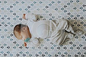 Peaceful baby sleeping in a crib