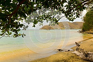 A peaceful beach scene in the caribbean