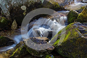 Peaceful Cascading Mountain Waterfall