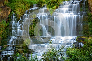 Peaceful Cascading Waterfall in The Rain Forest