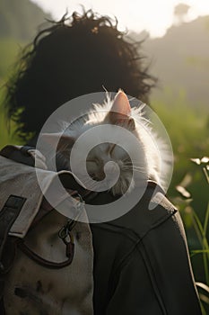 Peaceful Cat Nap in the Warmth of Sunset