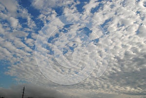 Peaceful clouds on a blue sky day