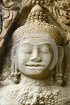 Peaceful Dvarapala, Preah Khan Temple, Cambodia