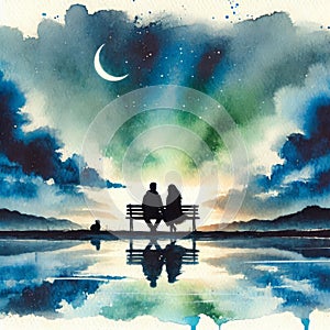 Peaceful Evening by the Lake