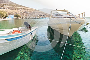 Peaceful fishing sea harbor on island Kalymnos