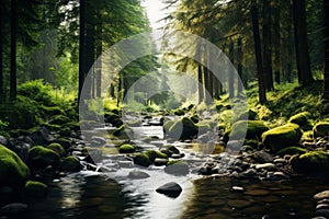 Peaceful forest stream Foliage