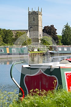 Peaceful Gloucester & Sharpness Canal at Splatt Bridge on a sunny spring afternoon