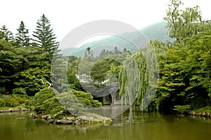 Peaceful Japanese zen garden