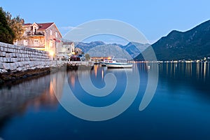 Peaceful lake in Perast, Montenegro