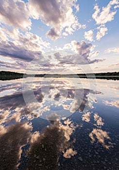 Peaceful Lake Reflection at Sunset
