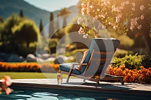 A peaceful moment by the pool as the sun shines down