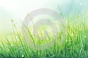 Peaceful morning dew on grass self care background