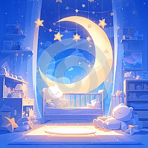 Peaceful Night\'s Sleep with Stuffed Animals and Moonlight