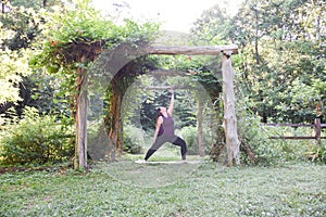 Peaceful outdoor yoga poses
