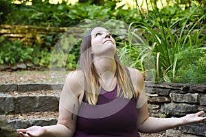 Peaceful outdoor yoga poses