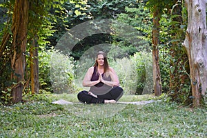 Peaceful outdoor yoga poses