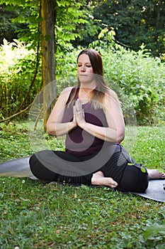 Peaceful outdoor yoga poses