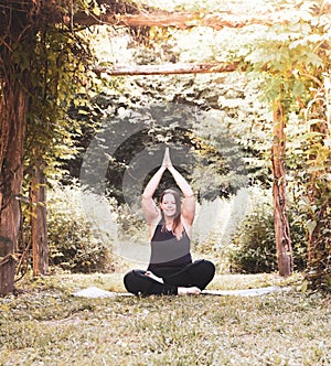 Peaceful outdoor yoga poses