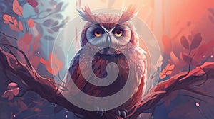 Peaceful Owl Illustration