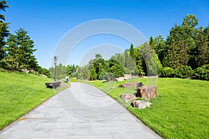 Peaceful park in the morning