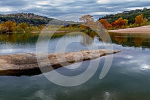 Peaceful Reflections of Fall Colors in the Texas Hill Country.