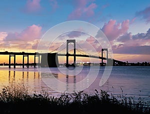 Peaceful scene of Bridge at sunset