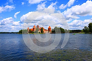 Peaceful scenery on the lake Trakai