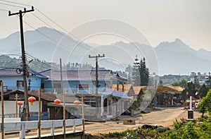 Peaceful street scene,in the beautiful small town of Pai,Mae Hong Son,Northern Thailand