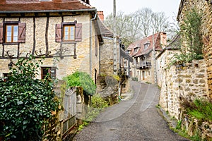 Peaceful streets of carennac, france