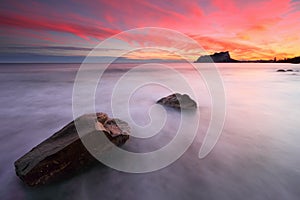 Peaceful sunset on the Mediterranean Sea