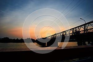 Peaceful Sunset over mountain in Kampot Cambodia