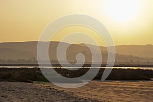 A Peaceful Sunset over the Ria of Laredo in Spain