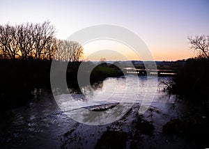 Peaceful sunset at River Great Ouse