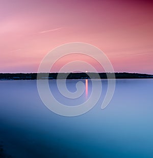 Peaceful sunset at a sea shore