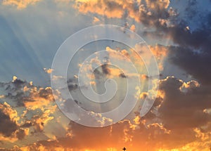 Peaceful Sunset Sky and Clouds photo