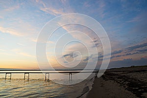 Peaceful sunset at Vadum Beach near Skive in Denmark