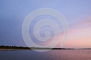 Peaceful sunset at Vadum Beach near Skive in Denmark