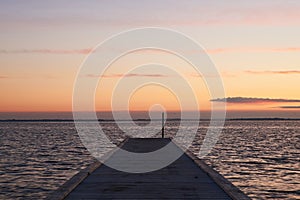 Peaceful sunset at Vadum Beach near Skive in Denmark