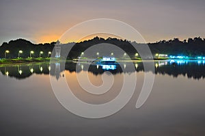 A peaceful Upper Seletar Reservoir by night
