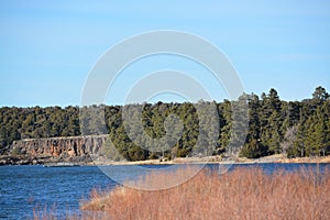 Peaceful view of Fool Hollow Lake in Show Low, Navajo County, Apache Sitgreaves National Forest, Arizona USA