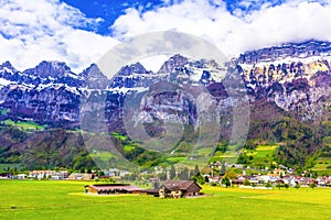 Peaceful village at Alps mountain foothills St Gallen Switzerland