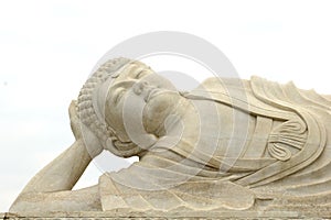 Peaceful white marble zen Buddha statue, China