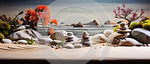 Peaceful Zen Garden: Rocks and Sand Stylize 2 - AI Generated