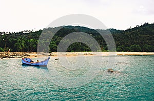 Peacefull blue shore in Aceh photo