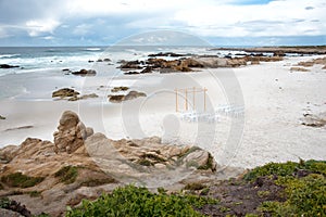 Peacful beach in California with a place for wedding