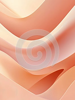 Peach abstract background with smooth waves and lines creating a soft and elegant design