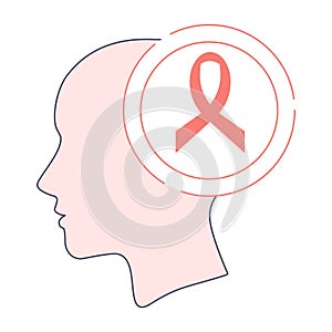 Peach awareness ribbon icon