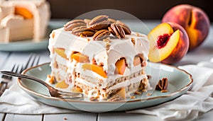 Peach and Butter Pecan Ice Cream Icebox Cake